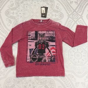 NWT 3Pommes Burnout Tee Wolf Football, 3-4 104 cm